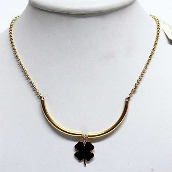 Collana quadrifoglio dorata