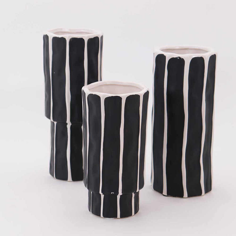 Vaso bianco e nero in stile nordico Copenaghen 3 misure - Giorgio Idee