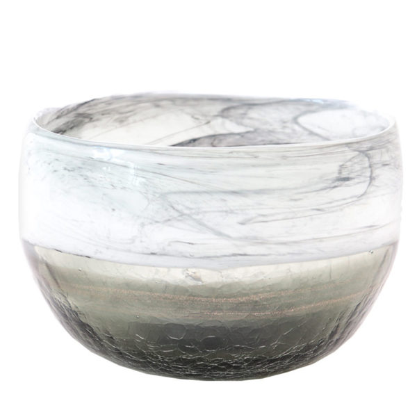 Vaso in vetro effetto marmorizzato