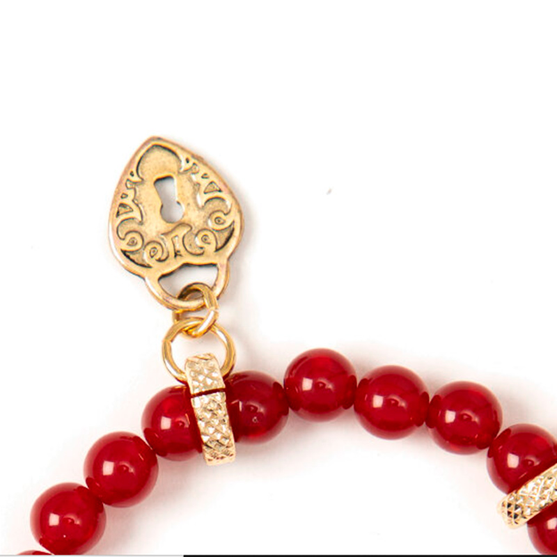 Philip Jones Bracciale Elastico Con Perline E Ciondolo Cuore, Argento, Lunghezza 17,8 Cm, Ipoallergenico