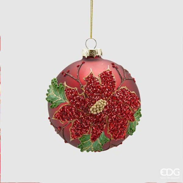 Palla stella di natale rossa edg