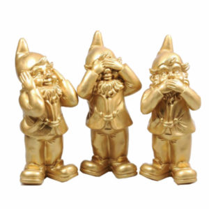 Nani "non vedo, non sento, non parlo" oro Stoobz Design