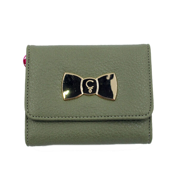 Portafoglio verde con fiocco Camomilla Milano