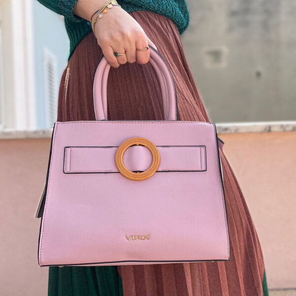 Borsa a mano lilla con cerchio di Verde Fashion