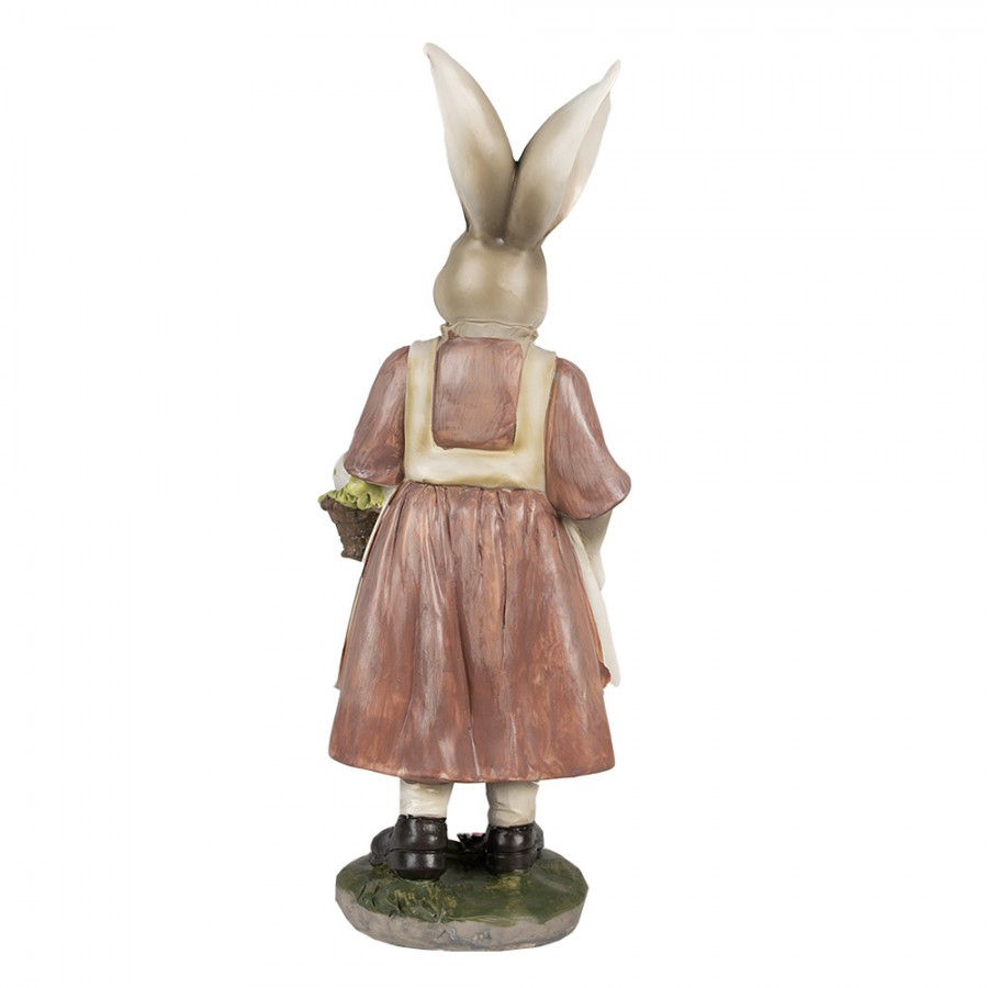 Statuina con coniglietta pasquale con cestino di Clayre & Eef