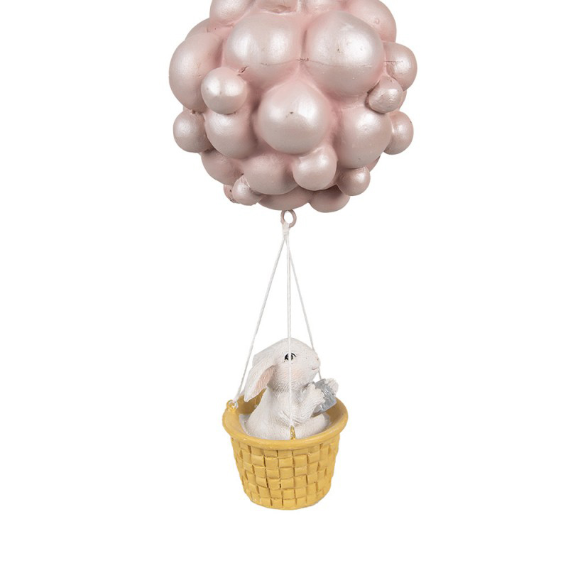 Decorazione coniglietto pasquale con mongolfiera Clayre & Eef
