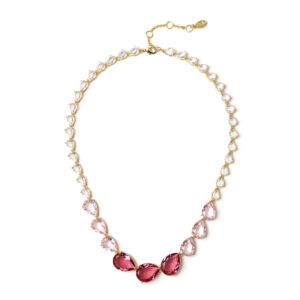 Collana cristalli rosa Chandelier di Sodini Bijoux