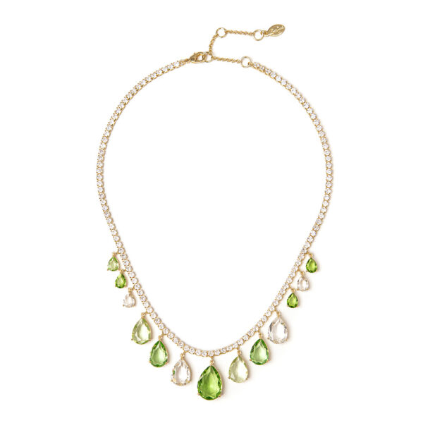 Collana cristalli verde Chandelier di Sodini Bijoux