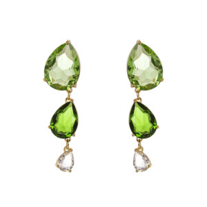 Orecchini cristalli verde Chandelier di Sodini Bijoux