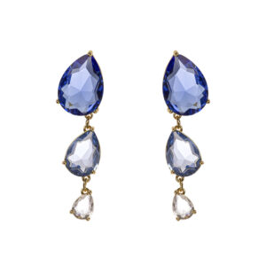 Orecchini cristalli blu Chandelier di Sodini Bijoux