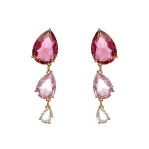 Orecchini cristalli rosa Chandelier di Sodini Bijoux
