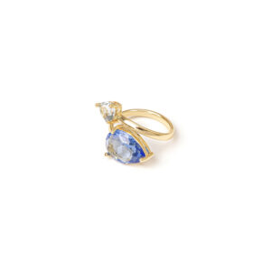 Anello con cristalli blu Chandelier di Sodini Bijoux