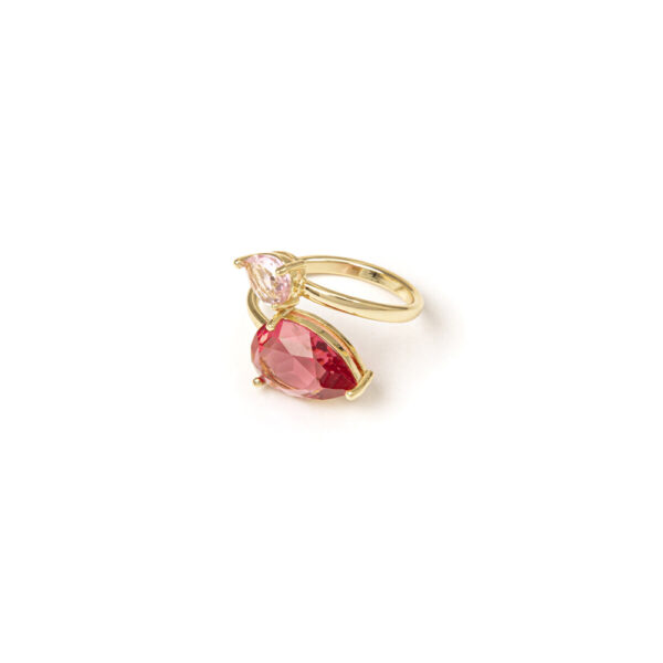 Anello con cristalli rosa Chandelier di Sodini Bijoux