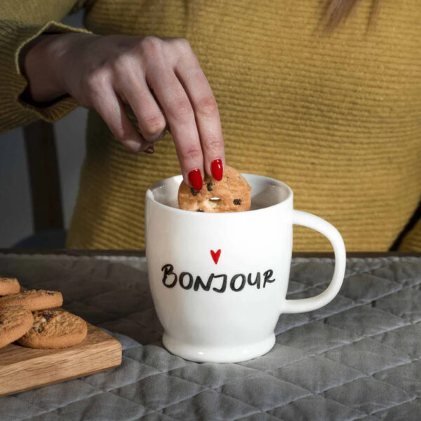 Mug bianca bonjour Simple Day