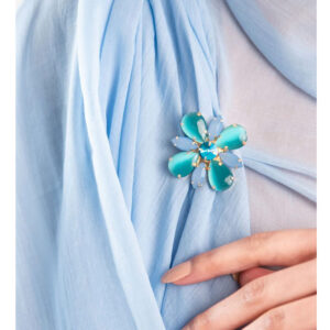 Spilla fiore azzurro Mya Accessories