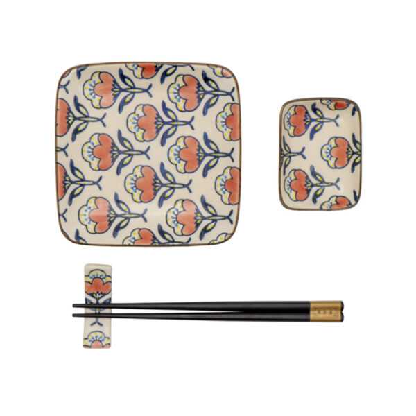 Kit piattini sushi fiori rosa di Wd Lifestyle