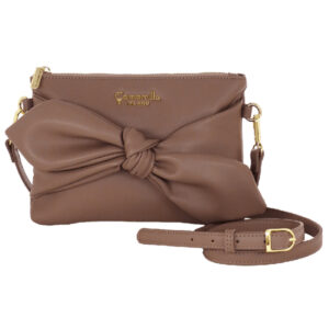 Borsa tracolla rosa con fiocco Maxi Bow di Camomilla Milano