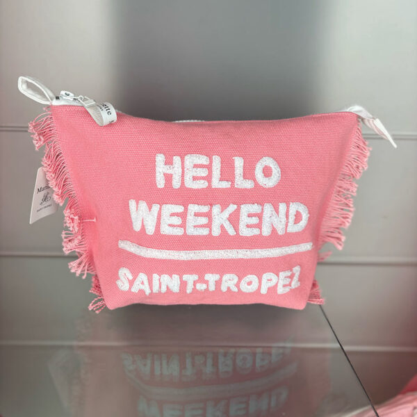 Pochette rosa Hello Weekend Saint Tropez Marinette