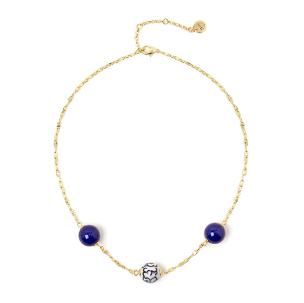 Collana corta a maglie marinare e boule Jasmine di Sodini Bijoux