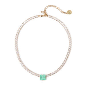 Collana girocollo con zirconi e cristallo turchese Sirens di Sodini Bijoux