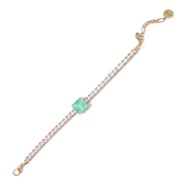 Bracciale con zirconi e cristallo turchese Sirens di Sodini Bijoux
