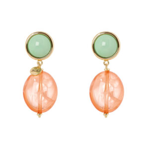Orecchini con cabochon e pendente ovale Chantal di Sodini Bijoux