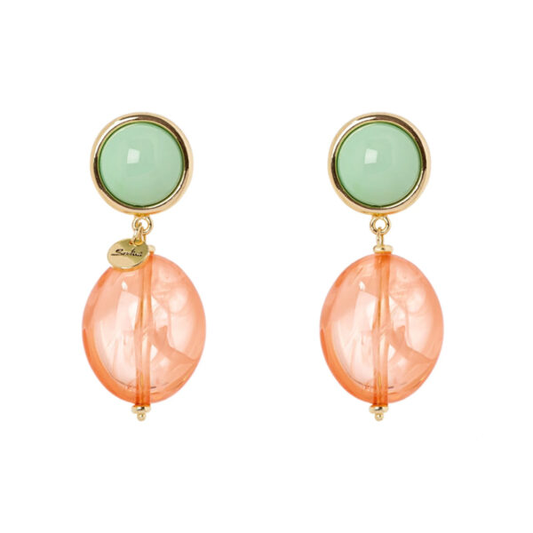 Orecchini con cabochon e pendente ovale Chantal di Sodini Bijoux