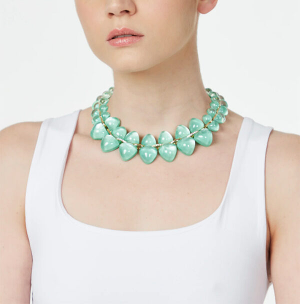 Collana con gemme a due dimensioni verde Cocoon di Sodini bijoux