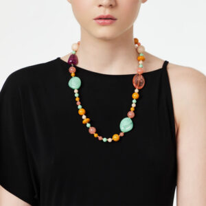 Collana boule ed elementi traslucidi Chantal - Multicolor di Sodini Bijoux