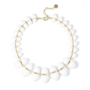 Collana con gemme a due dimensioni bianca Cocoon di Sodini bijoux