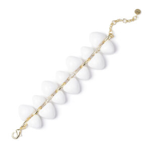 Bracciale con gemme grandi doppio filo bianco Cocoon di Sodini bijoux