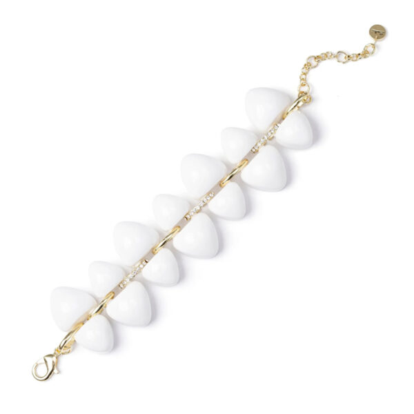 Bracciale con gemme grandi doppio filo bianco Cocoon di Sodini bijoux