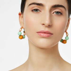 Orecchini cerchio con boule multicolor Chantal di Sodini Bijoux