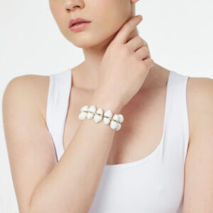Bracciale con gemme doppio filo bianco Cocoon di Sodini bijoux