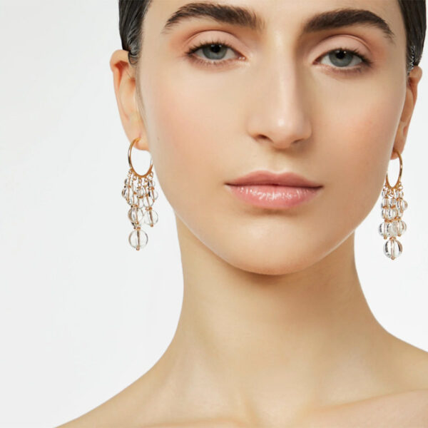 Orecchini cerchio e sfere trasparente Clorofilla di Sodini bijoux