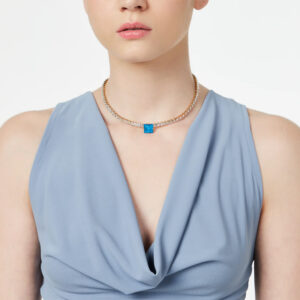 Collana girocollo con zirconi e cristallo blu Sirens di Sodini Bijoux