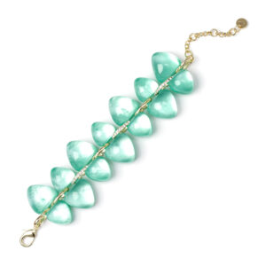 Bracciale con gemme grandi doppio filo verde Cocoon di Sodini bijoux