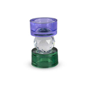Portacandela in vetro colorato effetto diamante WD Lifestyle