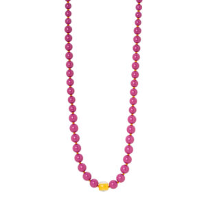 Collana lunga boule viola e gialla Queens di Sodini Bijoux