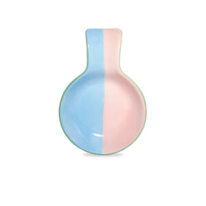 Poggiamestolo in stoneware Sintra rosa e azzurro