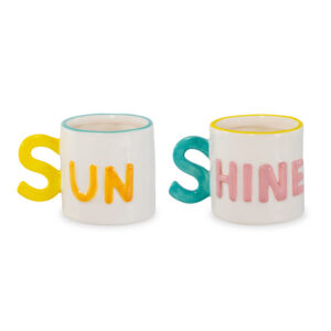 Set 2 tazzine caffè Sun Shine in stoneware 100 ml
