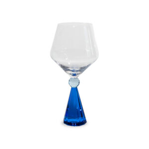 Calice gin tonic in vetro blu con base effetto diamante WD Lifestyle