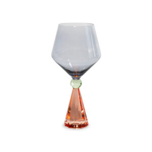 Calice gin tonic in vetro pesca e grigio con base effetto diamante WD Lifestyle