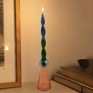 Boccetta in vetro color pesca per fragranze WD Lifestyle con stick neri