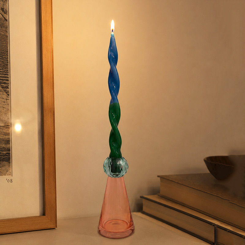 Boccetta in vetro color pesca per fragranze WD Lifestyle con stick neri