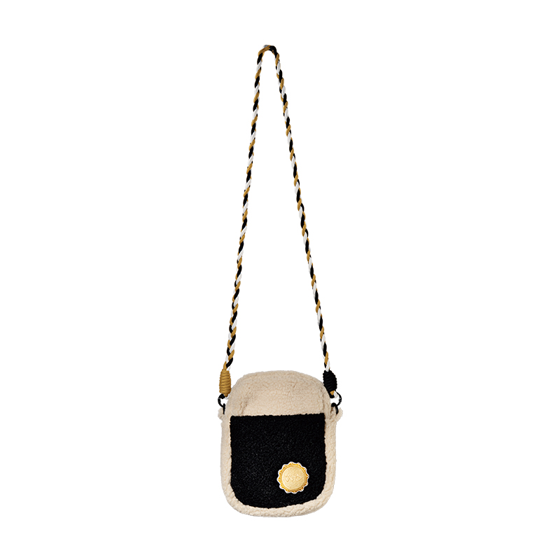 Borsa a tracolla bouclé bianca e nera Borsa a tracolla bouclé bianca e nera WD Lifestyle