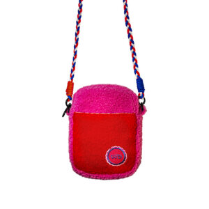Borsa a tracolla effetto bouclé fucsia e rosso WD Lifestyle