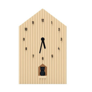 Orologio da parete o da appoggio a forma di gatto beige WD Lifestyle