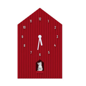 Orologio da parete o da appoggio a forma di gatto rosso WD Lifestyle
